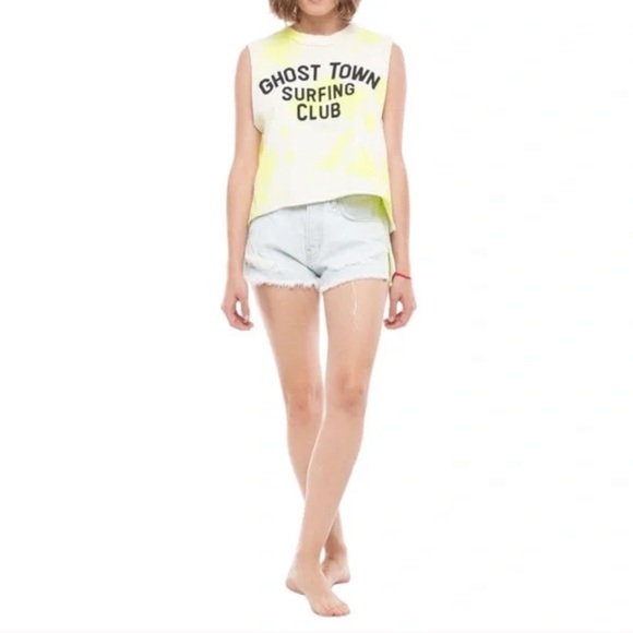 NWT Sandrine Rose x Free People Neon Zipper Denim Shorts - Picture 3 of 13